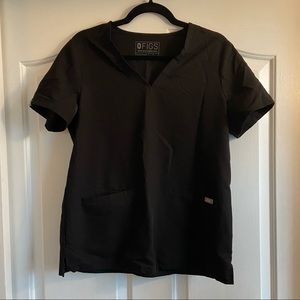 Figs - Casma Three-Pocket Scrub Top - Black